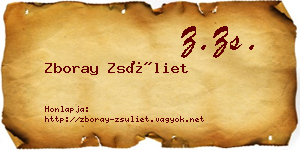 Zboray Zsüliet névjegykártya
